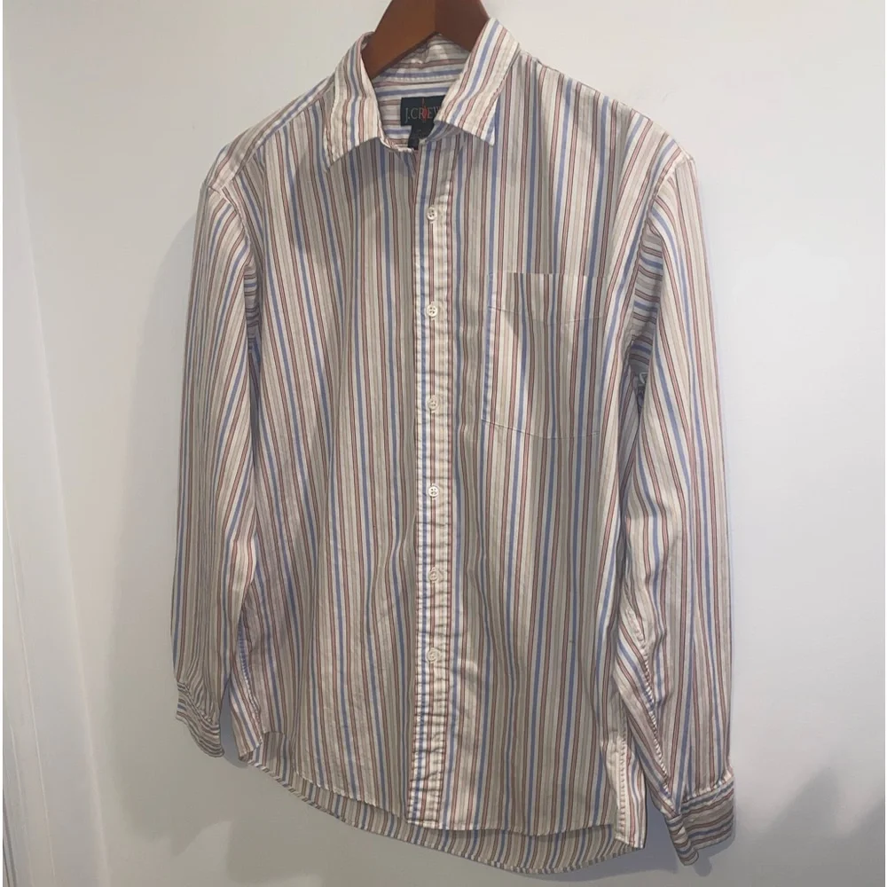 Vintage 90s J. Crew Stripe Button Down Shirt, sz 16-35